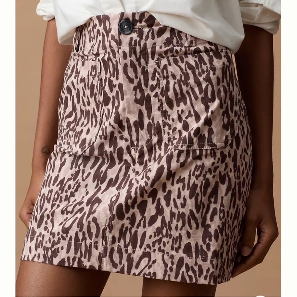 NWT Anthropologie The Colette Mini Skirt by Maeve Medium Pockets Stretch 0️⃣